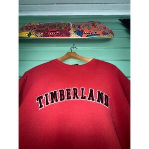 Vintage Timberland Red Embroidered Crewneck